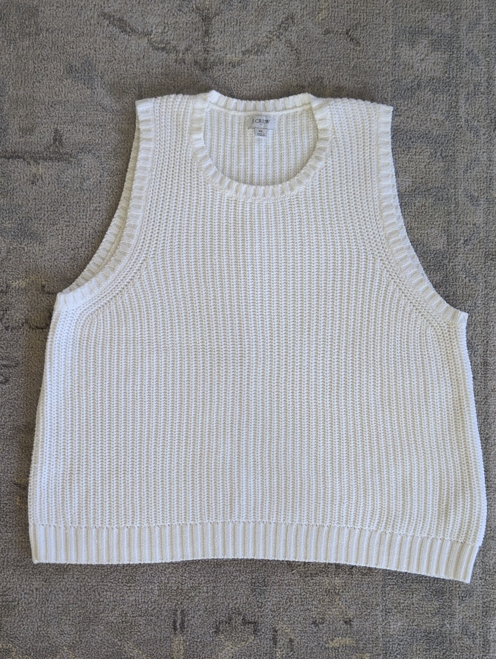 J. Crew Cream Knit Sleeveless Sweater Vest